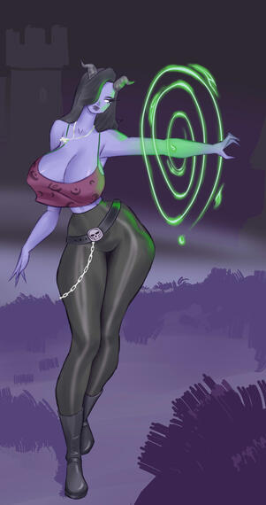 Tiefling Warlock — custom full-body D&amp;D character